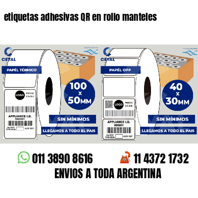 etiquetas adhesivas QR en rollo manteles