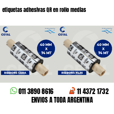 etiquetas adhesivas QR en rollo medias