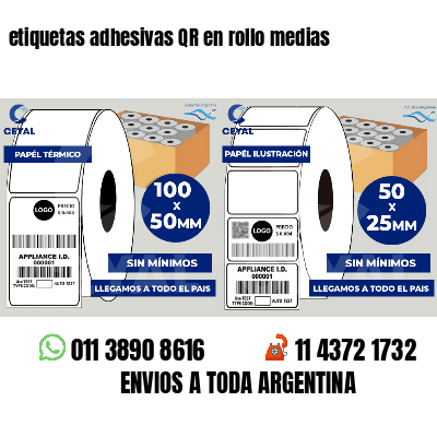 etiquetas adhesivas QR en rollo medias