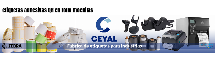 etiquetas adhesivas QR en rollo mochilas