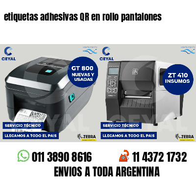 etiquetas adhesivas QR en rollo pantalones