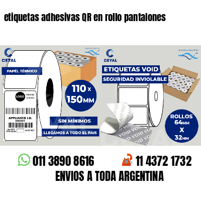 etiquetas adhesivas QR en rollo pantalones