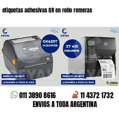 etiquetas adhesivas QR en rollo remeras