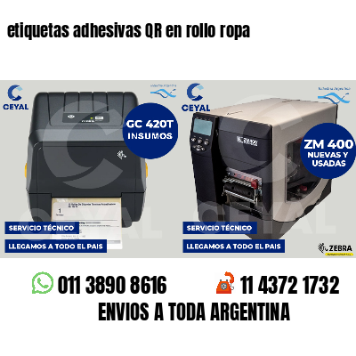 etiquetas adhesivas QR en rollo ropa