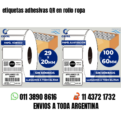etiquetas adhesivas QR en rollo ropa