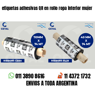 etiquetas adhesivas QR en rollo ropa interior mujer