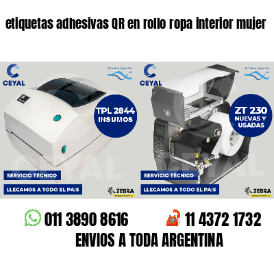 etiquetas adhesivas QR en rollo ropa interior mujer