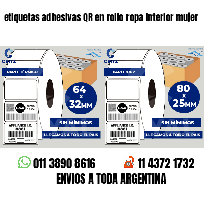 etiquetas adhesivas QR en rollo ropa interior mujer
