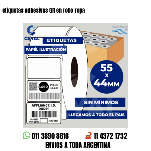 etiquetas adhesivas QR en rollo ropa