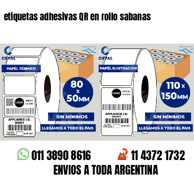etiquetas adhesivas QR en rollo sabanas