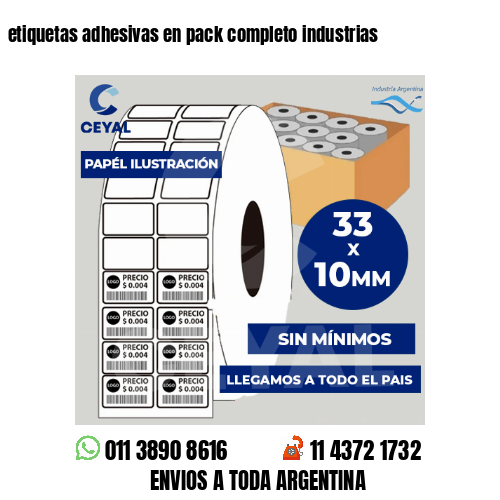 etiquetas adhesivas en pack completo industrias