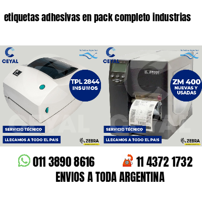 etiquetas adhesivas en pack completo industrias