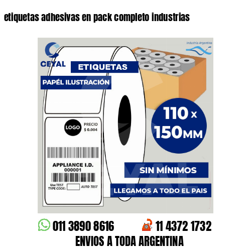 etiquetas adhesivas en pack completo industrias