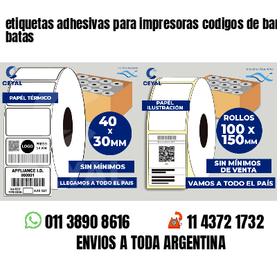 etiquetas adhesivas para impresoras codigos de barras batas