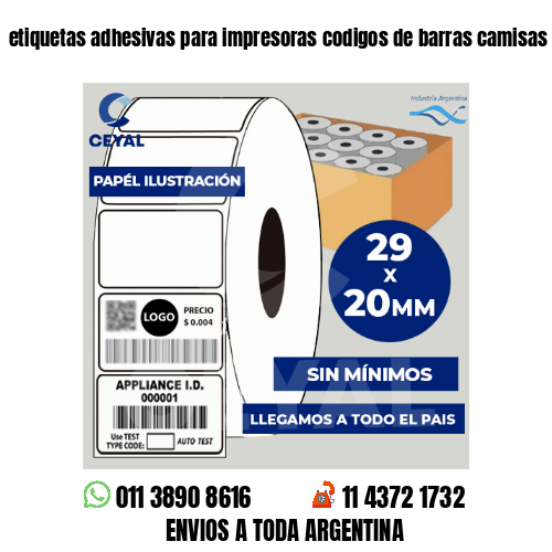 etiquetas adhesivas para impresoras codigos de barras camisas