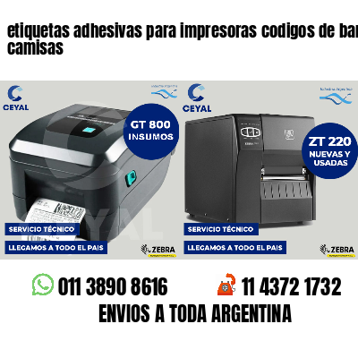 etiquetas adhesivas para impresoras codigos de barras camisas