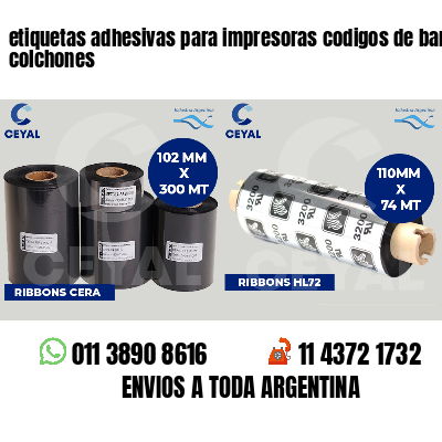 etiquetas adhesivas para impresoras codigos de barras colchones