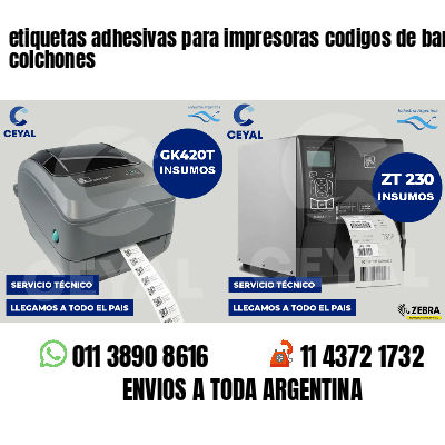 etiquetas adhesivas para impresoras codigos de barras colchones