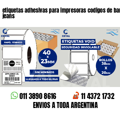 etiquetas adhesivas para impresoras codigos de barras jeans