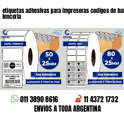 etiquetas adhesivas para impresoras codigos de barras lenceria
