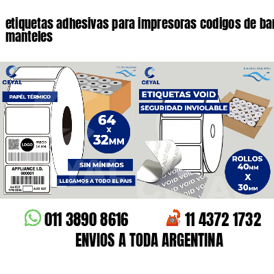 etiquetas adhesivas para impresoras codigos de barras manteles