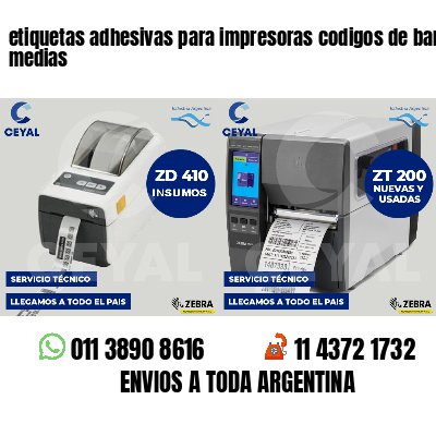 etiquetas adhesivas para impresoras codigos de barras medias