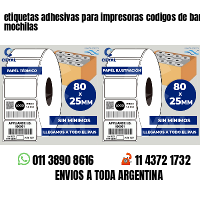 etiquetas adhesivas para impresoras codigos de barras mochilas