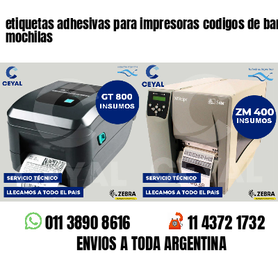 etiquetas adhesivas para impresoras codigos de barras mochilas