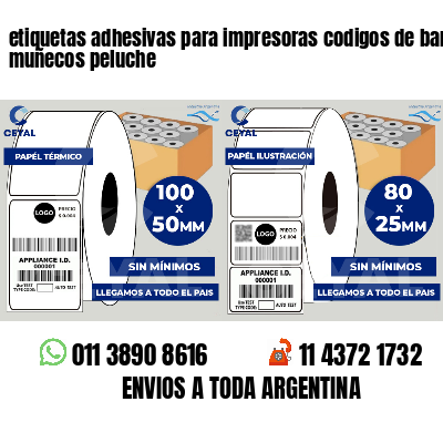 etiquetas adhesivas para impresoras codigos de barras muñecos peluche