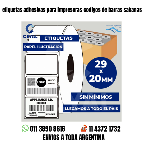 etiquetas adhesivas para impresoras codigos de barras sabanas