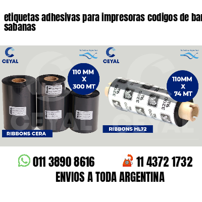 etiquetas adhesivas para impresoras codigos de barras sabanas