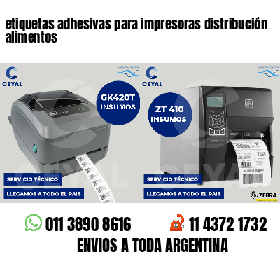 etiquetas adhesivas para impresoras distribución alimentos