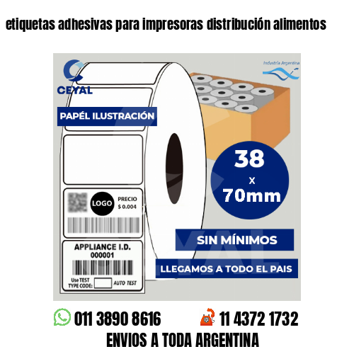 etiquetas adhesivas para impresoras distribución alimentos