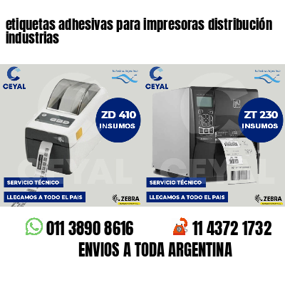 etiquetas adhesivas para impresoras distribución industrias