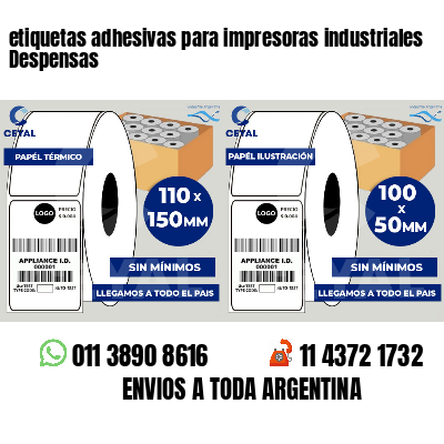 etiquetas adhesivas para impresoras industriales Despensas