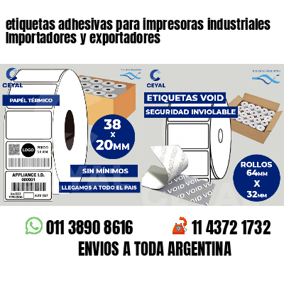 etiquetas adhesivas para impresoras industriales Importadores y exportadores