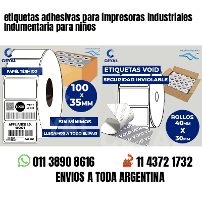 etiquetas adhesivas para impresoras industriales Indumentaria para niños