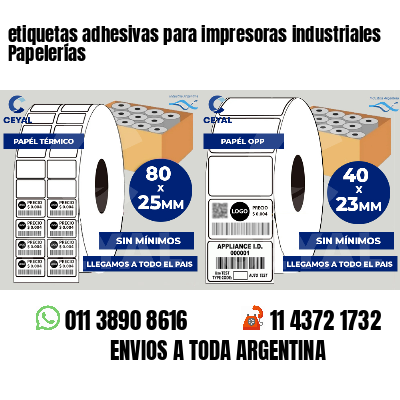etiquetas adhesivas para impresoras industriales Papelerías