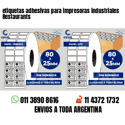 etiquetas adhesivas para impresoras industriales Restaurants
