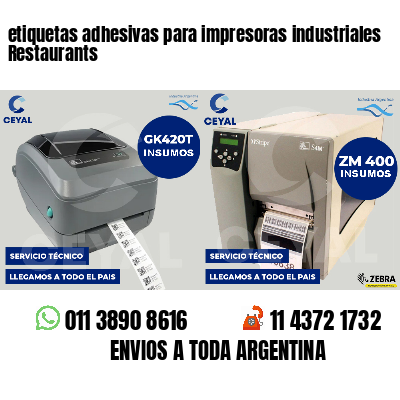 etiquetas adhesivas para impresoras industriales Restaurants