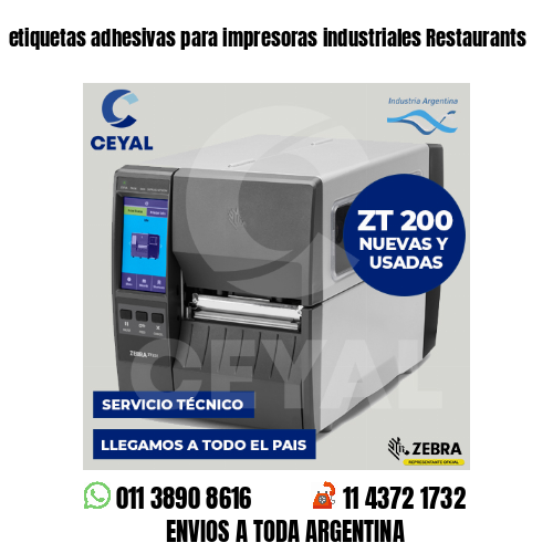etiquetas adhesivas para impresoras industriales Restaurants