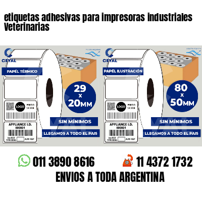 etiquetas adhesivas para impresoras industriales Veterinarias