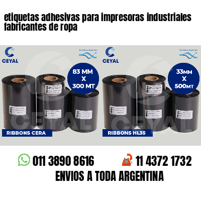 etiquetas adhesivas para impresoras industriales fabricantes de ropa
