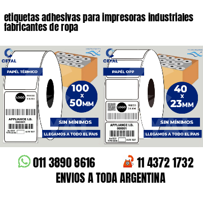 etiquetas adhesivas para impresoras industriales fabricantes de ropa