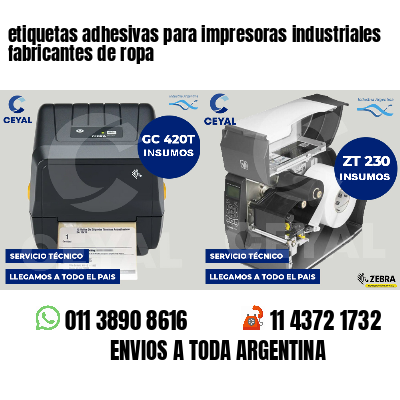 etiquetas adhesivas para impresoras industriales fabricantes de ropa
