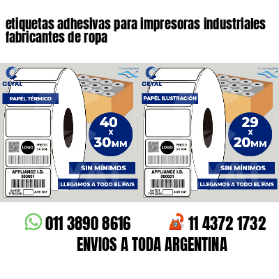 etiquetas adhesivas para impresoras industriales fabricantes de ropa