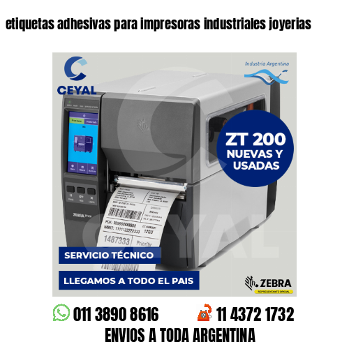 etiquetas adhesivas para impresoras industriales joyerias