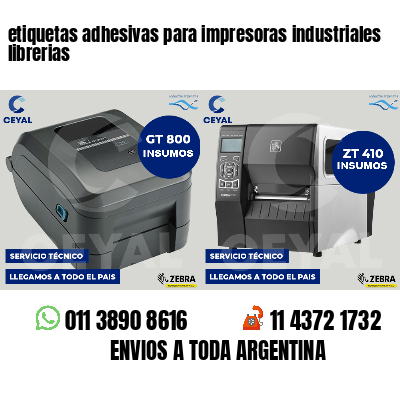 etiquetas adhesivas para impresoras industriales librerias