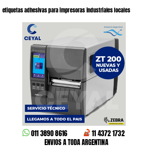 etiquetas adhesivas para impresoras industriales locales