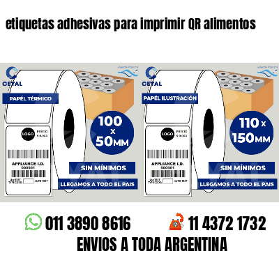 etiquetas adhesivas para imprimir QR alimentos